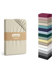 Spannbettlaken OTTO HOME "Physalis Topper COMFORT", beige (hellbeige), B:160cm L:200cm, Jersey-Elasthan, Obermaterial: 96% Baumwolle, 4% Elasthan, Bettlaken, Spannbettlaken, bis 10 cm H&ouml;he, Bettlaken, Laken, in Comfort & Premium Qualit&auml;t