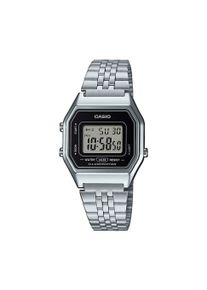 Chronograph CASIO VINTAGE, edelstahlfarben, Armbanduhren, Damen, Chronograph, Quarzuhr, Armbanduhr, Damenuhr, Edelstahlarmband, digital