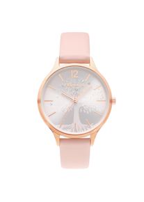 Quarzuhr Tamaris "Life Tree", ros&eacute;, Armbanduhren, Damen, Quarzuhr, Armbanduhr, Damenuhr, Lederarmband, analog, Glassteine