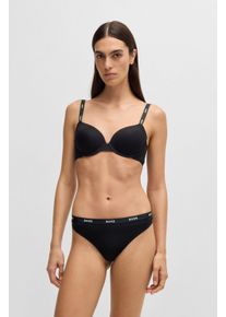 B&uuml;gel-BH BOSS "UNDERWIRE BRA CI", Damen, Gr. 80, Cup C, schwarz (schwarz 001), Jersey, Obermaterial: 95% Viskose, 5% Elasthan, unifarben, k&ouml;rpernah, BHs B&uuml;gel-BH, mit BOSS Schriftzug auf den Tr&auml;gern