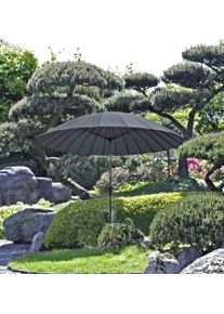 Sonnenschirm Garden Pleasure "Sonnenschirm mit 24 Streben, anthrazit", grau (anthrazit), Standschirme, Sonnenschirm, mit 24 Streben, &Oslash; 255 cm