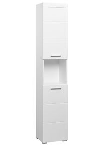 Hochschrank Welltime "Avena", wei&szlig;, wei&szlig; hochglanz, B:37cm H:190cm T:31cm, Schr&auml;nke, Hochschrank, Badschrank mit 2 T&uuml;ren & 1 Fach - (B/T/H) 37/31/190 cm