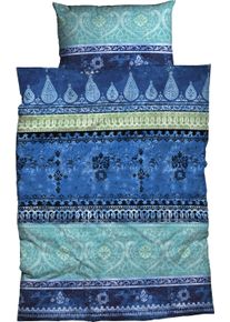 Bettw&auml;sche CASATEX "Indi", blau (waterblau), B/L: 200cm x 220cm, 1 Stk., 2 Stk., Biber, B/L: 80cm x 80cm & 80cm x 80cm, 3 Stk., Biber, Obermaterial: 100% Baumwolle, Bettw&auml;sche, Bettw&auml;sche, romantisch, orientalisch, weich und gem&uuml;tlich