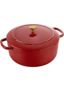 Br&auml;ter Ballarini "Bellamonte Cocotte", rot, H:18,7cm &Oslash;:28cm, T&ouml;pfe, Br&auml;ter, robust, kratzfeste Emaille-Beschichtung, sp&uuml;lmaschinengeeignet