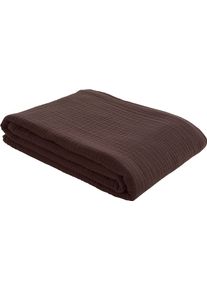 Wohndecke "HEVIN", braun, B:280cm L:250cm, Baumwolle, LeGer Home by Lena Gercke, Wohndecken, Wohndecke, Tagesdecke im Baumwoll-Crinkle-Effekt, Musselin, Kuscheldecke