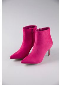 Stiefelette ANISTON SHOES, Damen, Gr. 39, pink, Velourslederimitat, Veloursleder, Schuhe Stiefelette, Ankleboots in spitzer Form, mit Rei&szlig;verschluss