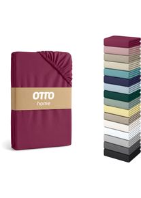 Spannbettlaken OTTO HOME "Physalis Topper COMFORT", rot (beere), B:140cm L:200cm, Jersey-Elasthan, Obermaterial: 96% Baumwolle, 4% Elasthan, Bettlaken, Spannbettlaken, bis 10 cm H&ouml;he, Bettlaken, Laken, in Comfort & Premium Qualit&auml;t