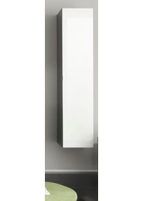 Hochschrank Welltime "Bardolino", grau matt, wei&szlig; hochglanz, B:35cm H:31cm T:157cm, Schr&auml;nke, Hochschrank, Badschrank mit innen verspiegelter T&uuml;r in Wei&szlig; Hochglanz