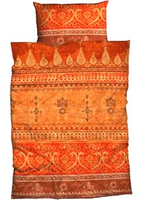 Bettw&auml;sche CASATEX "Indi", orange (terrakotta), B/L: 200cm x 220cm, 1 Stk., 2 Stk., Biber, B/L: 40cm x 80cm, 3 Stk., Biber, Obermaterial: 100% Baumwolle, Bettw&auml;sche, Bettw&auml;sche, romantisch, orientalisch, weich und gem&uuml;tlich