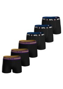 Boxershorts NFL "Boxershort NFL 6pk Boxers 6er Pack", Herren, Gr. XL, bunt (minnesota vikings, schwarz), Obermaterial: 95% Baumwolle CO. 5% Elasthan EL., Unterhosen Boxershorts
