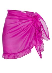 Strandrock Lascana, Damen, Gr. 1, blau (magenta), Chiffon, Obermaterial: 100% Polyester, unifarben, figurumspielend kurz, R&ouml;cke Strandrock