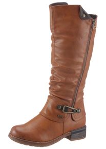 Stiefel Rieker, Damen, Gr. 42, Varioschaft, braun (cognac, used), Lederimitat, used, Schuhe Stiefel, Winterstiefel, Blockabsatz, mit Tex Membran, Varioschaft