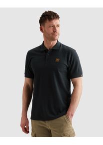PME-Legend Poloshirt PME LEGEND "Short sleeve polo jacquard jersey stripe", Herren, Gr. L, carbon, Jersey, Obermaterial: 100% Baumwolle, gestreift, regular fit normal, ohne Ausschnitt, abgesteppte Kante, Shirts Poloshirt, mit Logo Stickerei