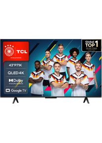 TCL QLED-Fernseher "43P71KX1", Energieeffizienz: F, schwarz, 43, Fernseher, Multi-HDR, Dolby Vision, Smart TV, Airplay2, Dolby Atmos, Game Master, QLED-Fernseher
