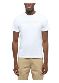 Kurzarmshirt Mustang "Herren Style Austin", Herren, Gr. XL, wei&szlig;, Jersey, 100% Baumwolle, Rundhals, Shirts Kurzarmshirt