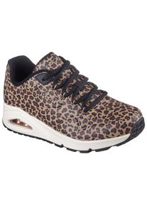 Sneaker Skechers "UNO-KAT-NEATO", Damen, Gr. 42, braun (braun, leo), Lederimitat, Schuhe Sneaker, Leo Sneaker, Schn&uuml;rschuh mit Air-Cooled Memory Foam