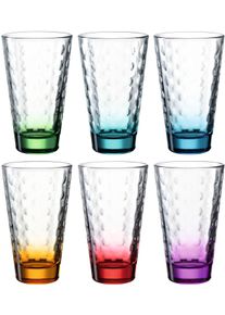 Gl&auml;ser-Set Leonardo "OPTIC", bunt (mehrfarbig), H:14cm &Oslash;:8cm, Glas, Trinkgef&auml;&szlig;e, Gl&auml;ser-Set, 300 ml, 6-teilig