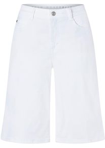 Bermudas MAC "DREAM WIDE Bermuda", Damen, Gr. 38, N-Gr, wei&szlig; denim, Denim/Jeans, Obermaterial: 75% Baumwolle, 12% Modal, 8% Polyester, 5% Elasthan, unifarben, normal kn&ouml;chellang, Hosen Bermudas, Jeans mit weitem Bein