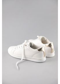 Sneaker ANISTON SHOES, Damen, Gr. 42, gold (wei&szlig;, goldfarben), Lederimitat, Schuhe Sneaker, Schn&uuml;rschuh, Freizeitschuh mit Metallic-Akzent