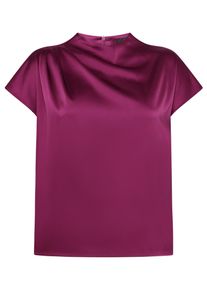 Satinbluse Zero "Satin-Bluse mit Kragen", Damen, Gr. 44, magenta lila, Obermaterial: 96% Polyester Pol. recyc.. 4% Elasthan EL., Blusen Satinbluse