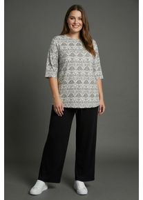 Anzug LAURA SCOTT CURVE "Gro&szlig;e Gr&ouml;&szlig;en", Damen, Gr. 58, N-Gr, schwarz, Cr&ecirc;pe, Obermaterial: 100% Polyester, bedruckt, figurumspielend, Anz&uuml;ge Anzug, f&uuml;r Fr&uuml;hling und Sommer, figurumspielend, mit 3/4-&Auml;rmeln, bedruckt