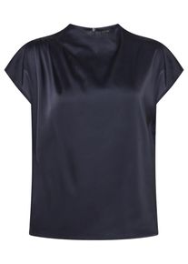 Satinbluse Zero "Satin-Bluse mit Kragen", Damen, Gr. 44, deep sky, Obermaterial: 96% Polyester Pol. recyc.. 4% Elasthan EL., Blusen Satinbluse