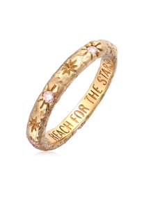 Silberring HAZE & GLORY "Ring Smaragd - Reach for the Stars 375 Gelbgold" Gr. 50, gold, Fingerringe, Damen, 50, Gelbgold 375, Silberring