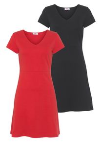 Sommerkleid Flashlights, Damen, Gr. 40, N-Gr, schwarz (schwarz, rot), Interlock, Obermaterial: 100% Baumwolle, clean, unifarben, Basic, figurbetont, Kleider Sommerkleid, f&uuml;r festliche Anl&auml;sse, aus Interlock-Stoff, aus 100% Baumwolle