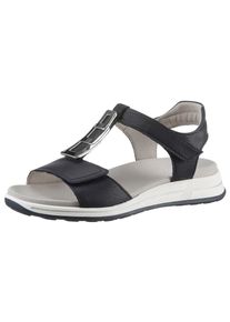 Sandalette Ara "OSAKA-S", Damen, Gr. 41, blau (dunkelblau), Glattleder, unifarben, Schuhe Sandalette, Sommerschuh, Sandale, Keilabsatz, in Komfortweite H (sehr weit)