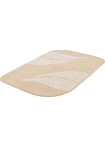 Badematte Meusch "Greta", seide, H:20mm, Obermaterial: 100% Polyester, Badematten, Badematte, Badteppich mit dezentem, meliertem Blattmotiv