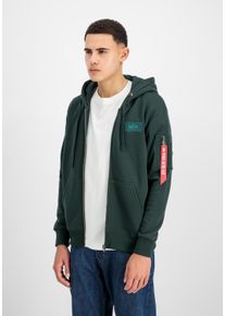 Hoodie Alpha Industries "Backprint Zip Hoodie", Herren, Gr. XL, schwarz petrol, Obermaterial: 80% Baumwolle, 20% Polyester, regular fit, Sweatshirts Hoodie