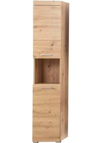 Hochschrank Welltime "Avena", asteichefarben, B:37cm H:190cm T:31cm, Schr&auml;nke, Hochschrank, Badezimmerschrank 2-t&uuml;rig mit offenem Fach - 2 verstellbare B&ouml;den