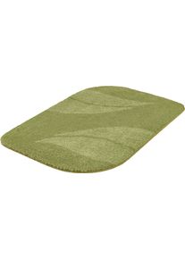 Badematte Meusch "Greta", pistazie, H:20mm, Obermaterial: 100% Polyester, Badematten, Badematte, Badteppich mit dezentem, meliertem Blattmotiv