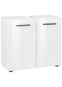 Waschbeckenunterschrank Welltime "Sovana", wei&szlig;, wei&szlig; hochglanz, B:60cm H:56cm T:31cm, Holzwerkstoff, Schr&auml;nke, Waschbeckenunterschrank, Waschtisch mit verstellbarem Fach - Ma&szlig;e (B/T/H) 60/31/56 cm