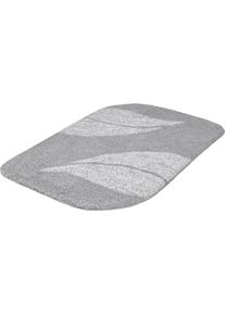 Badematte Meusch "Greta", silbergrau, H:20mm, Obermaterial: 100% Polyester, Badematten, Badematte, Badteppich mit dezentem, meliertem Blattmotiv