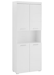 Hochschrank Welltime "Avena", wei&szlig;, wei&szlig; hochglanz, B:73cm H:190cm T:31cm, Schr&auml;nke, Hochschrank, Badschrank 4-t&uuml;rig mit o. Fach und 4 Einlegeb&ouml;den - B/T/H 73/31/190 cm