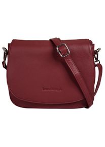 Umh&auml;ngetasche Bruno Banani "SAMEA", Damen, Gr. B/H/T: 24cm x 20cm x 6cm onesize, bordeaux, Leder, leicht gl&auml;nzend, unifarben, Taschen Umh&auml;ngetasche, echt Leder