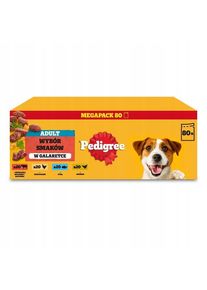 Pedigree Adult Selection of flavours in jelly - wet dog food - 80x100g