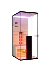 Sanotechnik Infrarotkabine, Schwarz, Holz, Fichte, 80x190x110 cm, Freizeit & Co, Wellness & Gesundheit, Infrarotkabinen