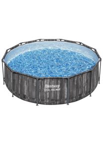 Bestway Pool-Set, Grau, Metall, Kunststoff, Holz, 100 cm, SGS-gepr&uuml;ft, Freizeit & Co, Pools & Wasserspa&szlig;, Pools, Stahlwandpools