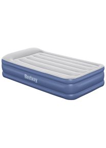 Bestway Luftbett Tritech AIR 67628, Hellgrau, Dunkelblau, Kunststoff, 97x46x191 cm, RoHS, Dekra, integrierte elektrische Pumpe, integriertes Kissen, Schlafzimmer, Betten, G&auml;stebetten, Luftbetten