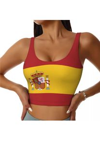 Spain Flag Basic Tops Women Samba Sexy V-Neck Yoga Fitness Sports Tops