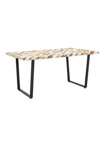 Esstisch Dave Braun/Wei&szlig; MDF Marmoroptik ca. 160x90x76 cm