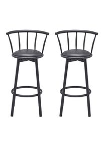 Barhocker-Set Fabio Schwarz Lederlook Gepolstert