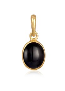 Medallionanh&auml;nger Elli "Anh&auml;nger Onyx Anh&auml;nger Klassisch 925 Silber" Gr. 22, gold, Schmuckanh&auml;nger, Damen, Silber 925 (Sterlingsilber), Medallionanh&auml;nger
