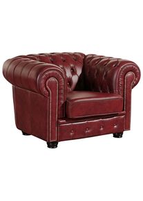 Max Winzer , Rot , Leder , Echtleder , Rindleder , 110x74x98 cm , Goldenes M, Made in Europe , Wohnzimmer, Sessel, Polstersessel