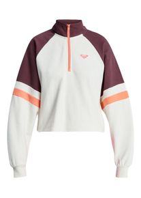 Sweatshirt Roxy "Essential Energy Boxy Half Zip", Damen, Gr. L, whisper wei&szlig;, Obermaterial: 100% Walkfrottier;, Sweatshirts Sweatshirt
