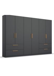 Rauch Dreht&uuml;renschrank "Skandi" 6-t&uuml;rig mit vier Schubladen - 271x54x210cm - grau - Holz