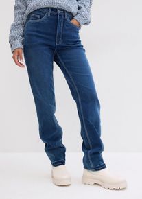 bonprix Straight Jeans High Waist Thermo, blau, Gr.44, Thermo Jeans im Straight Fit und hohem Bund, 73% Baumwolle
