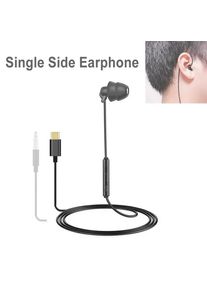 3.5mm/Type-c Wired Earbuds in Ear Wired Earphones Soft Silicone One Side Earplugs Single Earphone for Android Phone MP3 Players